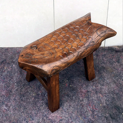 Creative Shoe-changing Stool, Handmade Solid Wood low Stool, Vintage Old Elm Wood Stool, Children's Wooden Stool, Sofa Stool, Dining Table Stool-Grace Painting Crafts