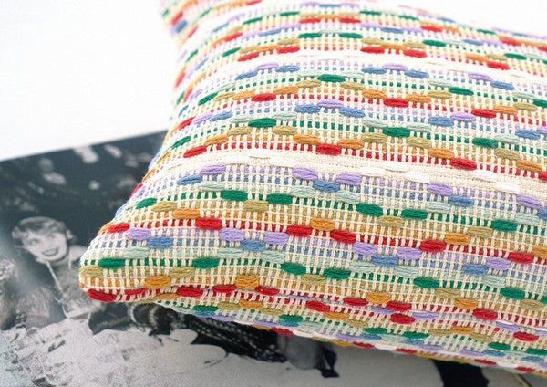 Multicolor Square Modern Throw Pillows for Couch, Colorful Contemporary Modern Sofa Pillows, Simple Decorative Throw Pillows, Large Throw Pillow for Interior Design-Grace Painting Crafts