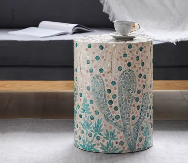 Contemporary Small Sofa Side Table, Portable Casual Side Table, Creative Coffee Table, Shell Small Side Table, Unique Small End Table-Grace Painting Crafts