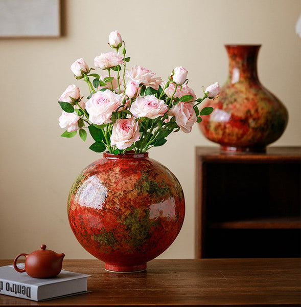 Handmade Water Holding Flower Vases, Large Pottery Flower Vases, Modern Bouquet Flower Vases, Centerpiece on Dining Table, Flower Vase on Table-Grace Painting Crafts