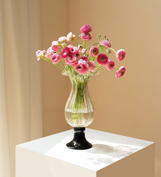 Mid Century Vases for Flowers, Contemporary Glass Vases, Handmade Modern Vases for Living Room, Unique Decorative Glass Vase, Centerpiece Vases on Table-Grace Painting Crafts