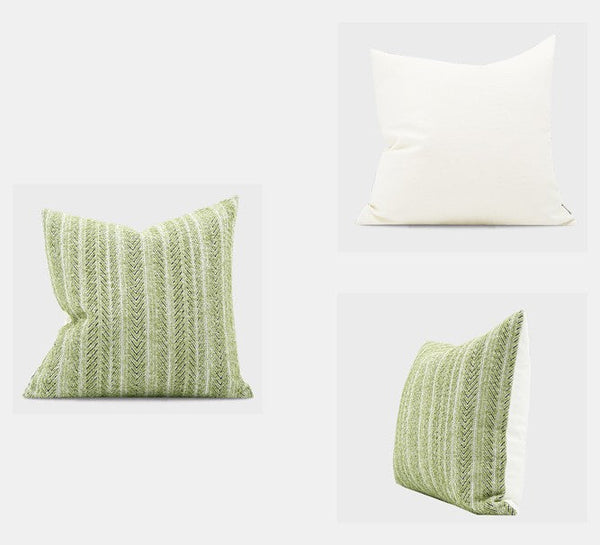 Morocco Green White Modern Sofa Pillows, Large Square Modern Throw Pillows for Couch, Large Decorative Throw Pillows, Simple Throw Pillow for Interior Design-Grace Painting Crafts