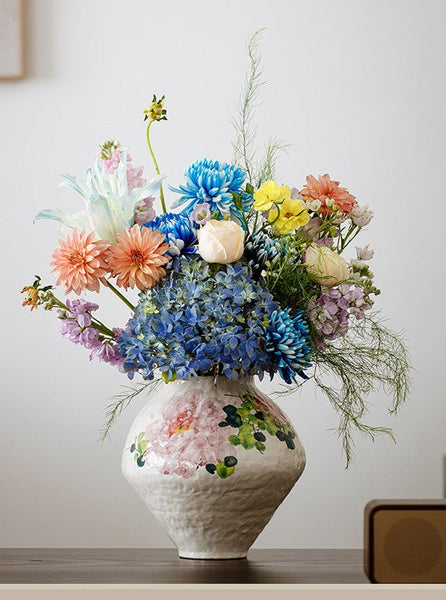 Modern Porcelain Flower Vases, Flower Vases on Table, Handmade Water Holding Flower Vases, Centerpiece on Dining Table, Ceramic Bouquet Vases-Grace Painting Crafts