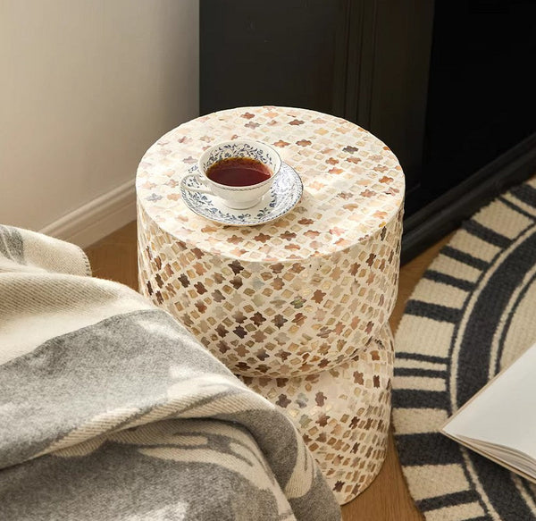 Modern Side Table, Contemporary Bedside Table, Bedside Small Side Table, Elegant Small End Table, Creative Coffee Table, Contemporary Side Table, Portable Casual Side Table, Shell Small Sofa Side Table-Grace Painting Crafts