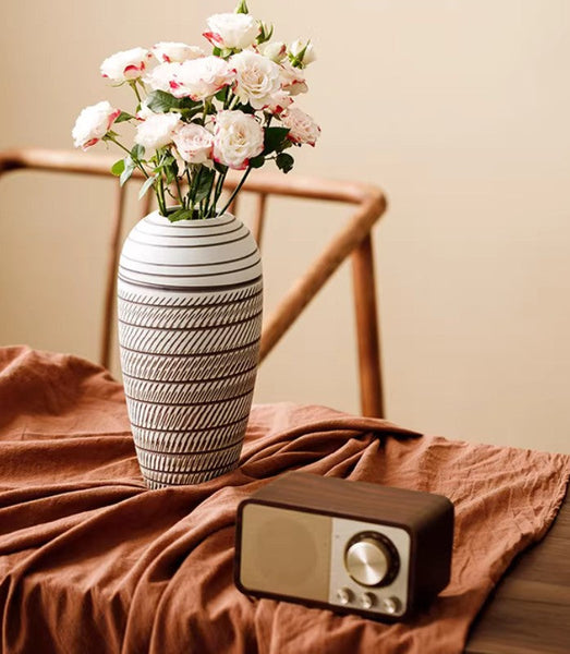 Modern Bouquet Flower Vases, Centerpiece on Dining Table, Large Flower Vase on Table, Handmade Pottery Flower Vases Urn, Water Holding Flower Vases-Grace Painting Crafts