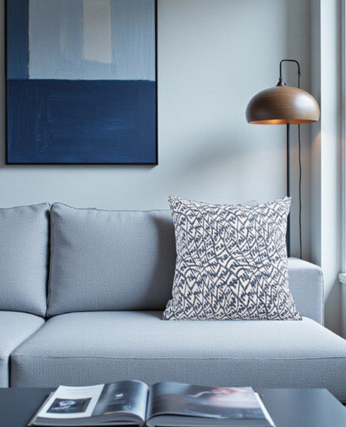 Modern Pillows for Couch, Blue Decorative Throw Pillows for Living Room, Decorative Pillow Covers, Large Modern Sofa Cushion-Grace Painting Crafts