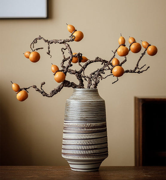 Centerpiece on Dining Table, Handmade Pottery Flower Vases Urn, Modern Bouquet Flower Vases, Water Holding Flower Vases, Large Flower Vase on Table-Grace Painting Crafts