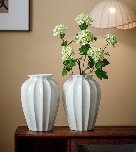 Large Flower Vases on Table, Centerpiece Ceramic Bud Vases, Porcelain Flower Vases, Handmade Water Holding Flower Vase-Grace Painting Crafts