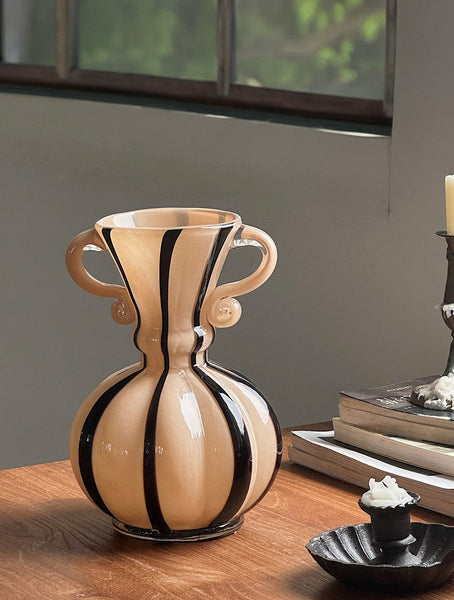 Modern Glass Flower Vases, Glass Flower Vases, Handmade Glass Bud Vases, Water Holding Flower Vases, Flower Vases on Table-Grace Painting Crafts