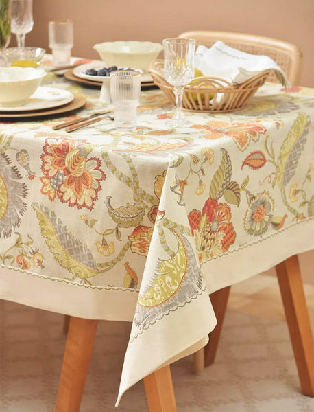 Extra Large Rectangle Tablecloth for Dining Room Table, Country Farmhouse Tablecloth, Square Tablecloth for Round Table, Rustic Table Covers for Kitchen-Grace Painting Crafts