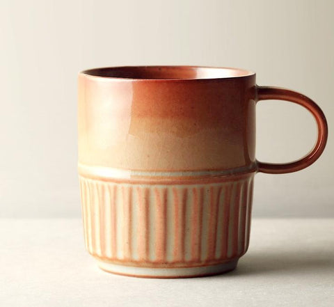 Elegant Porcelain Coffee Cups, Large Capacity Coffee Cup, Handmade Ceramic Coffee Mug, Large Pottery Coffee Cup, Large Tea Cup-Grace Painting Crafts