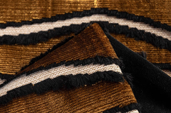 Golden Contemporary Pillows, Abstract Decorative Throw Pillows, Square Modern Throw Pillows for Couch, Large Simple Throw Pillow for Interior Design-Grace Painting Crafts