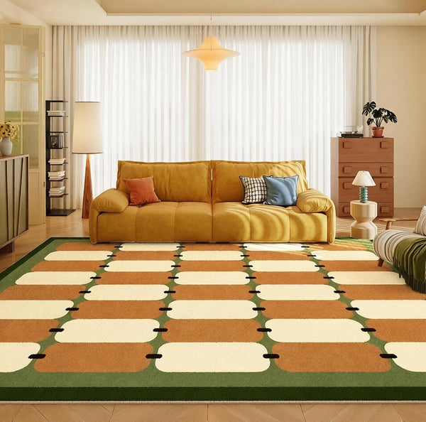 Abstract Modern Rugs for Bedroom, Contemporary Modern Rugs for Living Room, Geometric Area Rugs for Bedroom, Colorful Modern Rugs-Grace Painting Crafts