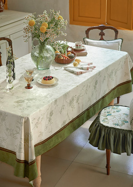 Spring Green Flower Table Covers, Large Modern Rectangle Tablecloth for Dining Table for Round Table, Farmhouse Table Cloth for Oval Table, Square Tablecloth for Kitchen-Grace Painting Crafts