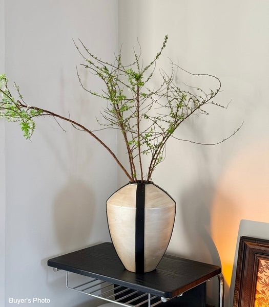Centerpiece Ceramic Bouquet Vases, Porcelain Vases for Modern Home Decor, Large Contemporary Vases on Dining Table, Handmade Modern Flower Vase-Grace Painting Crafts