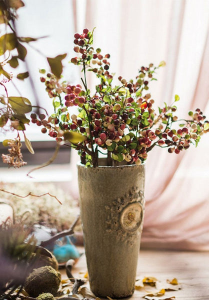 Cranberry Fruit Branch, Flower Arrangement Ideas for Living Room, Unique Artificial Flowers for Home Decoration, Spring Artificial Floral for Bedroom-Grace Painting Crafts