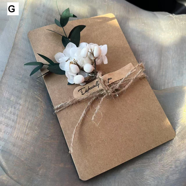 Wedding Greeting Card, Unique Anniversary Greeting Card, Creative Birthday Greeting Card, Beautiful Valentine's Day Greeting Card, Original Handmade Dried Flower Greeting Cards-Grace Painting Crafts