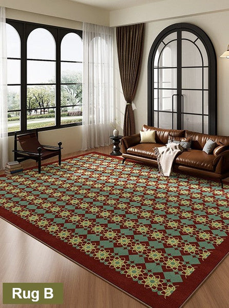 Minimalist Modern Rugs for Bedroom, Colorful Absract Rugs for Living Room, Mid Century Modern Rugs, Colorful Geometric Rugs for Dining Room-Grace Painting Crafts