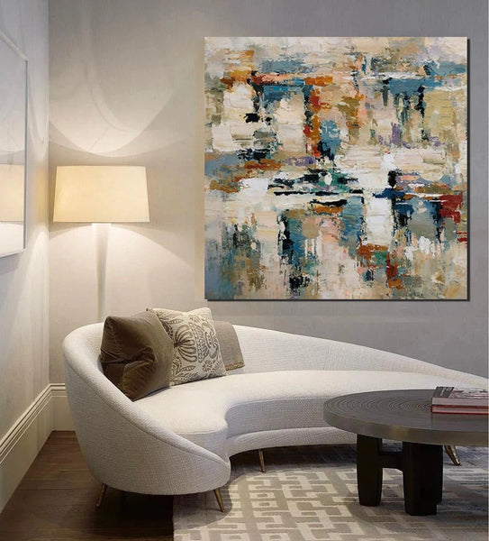 Hand Painted Abstract Painting, Extra Large Abstract Paintings on Canvas, Bedroom Wall Art Ideas, Simple Painting Ideas for Bedroom-Grace Painting Crafts