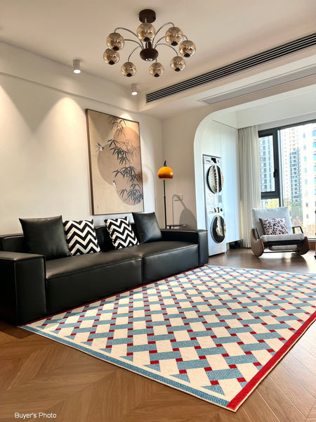 Modern Living Room Rug Ideas, Mid Century Modern Rugs, Contemporary Abstract Rugs for Dining Room, Geometric Contemporary Rugs-Grace Painting Crafts