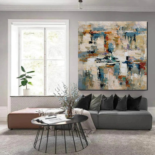 Hand Painted Abstract Painting, Extra Large Abstract Paintings on Canvas, Bedroom Wall Art Ideas, Simple Painting Ideas for Bedroom-Grace Painting Crafts