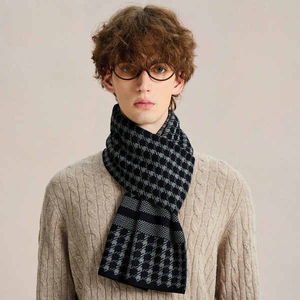 Men's Wool Scarf Winter, Unique Gifts for Men, Long Wool Man Scarf, Business Casual Scarf for Men, Formal Men Scarf Styles, Men's Winter Scarves-Grace Painting Crafts