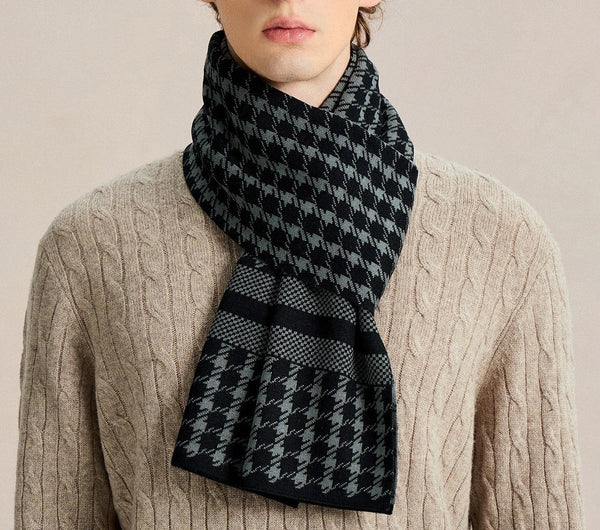 Men's Wool Scarf Winter, Unique Gifts for Men, Long Wool Man Scarf, Business Casual Scarf for Men, Formal Men Scarf Styles, Men's Winter Scarves-Grace Painting Crafts
