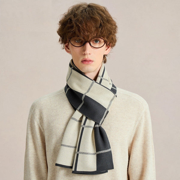 Formal Men Scarf Styles, Men's Winter Scarves, Men's Wool Scarf Winter, Long Wool Man Scarf, Business Casual Scarf for Men, Unique Gifts for Men-Grace Painting Crafts
