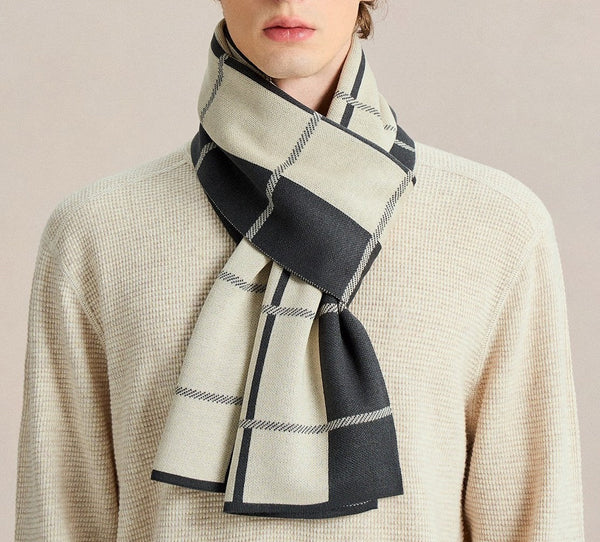 Formal Men Scarf Styles, Men's Winter Scarves, Men's Wool Scarf Winter, Long Wool Man Scarf, Business Casual Scarf for Men, Unique Gifts for Men-Grace Painting Crafts