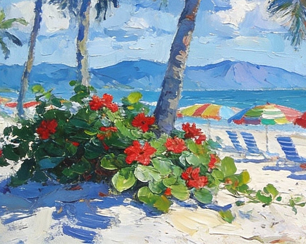 Florida Beach Vacation, Seashore Sail Boat Painting, Original Small Paintings on Canvas, Small Paintings on Canvas, Hand Painted Canvas Art, Small Landscape Paintings-Grace Painting Crafts