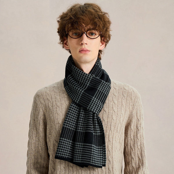 Long Wool Man Scarf, Business Casual Scarf for Men, Formal Men Scarf Styles, Men's Wool Scarf Winter, Men's Winter Scarves, Unique Gifts for Men-Grace Painting Crafts