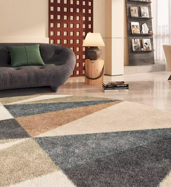 Abstract Contemporary Round Rugs, Modern Rugs for Dining Room, Geometric Modern Rugs for Bedroom, Modern Area Rugs under Coffee Table-Grace Painting Crafts