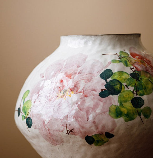 Modern Porcelain Flower Vases, Flower Vases on Table, Handmade Water Holding Flower Vases, Centerpiece on Dining Table, Ceramic Bouquet Vases-Grace Painting Crafts