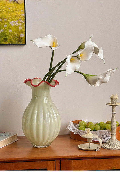 French Vintage Glass Flower Vases, Glass Bud Vases, Flower Vases on Table, Handmade Water Holding Flower Vases-Grace Painting Crafts
