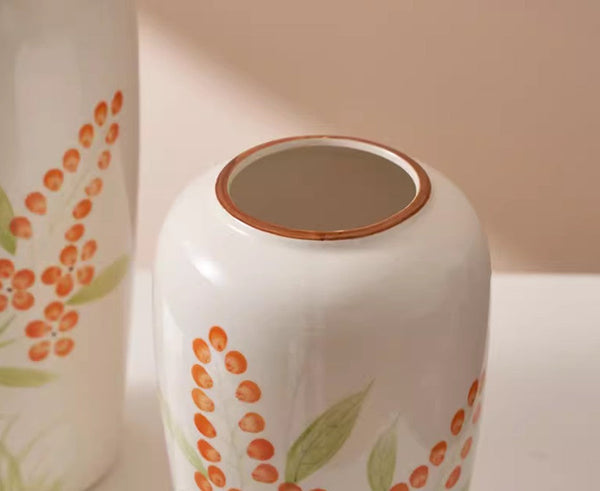 Porcelain Flower Vases, Large Flower Vases on Table, Dining Table Centerpiece, Ceramic Bouquet Vases, Handmade Water Holding Flower Vase-Grace Painting Crafts
