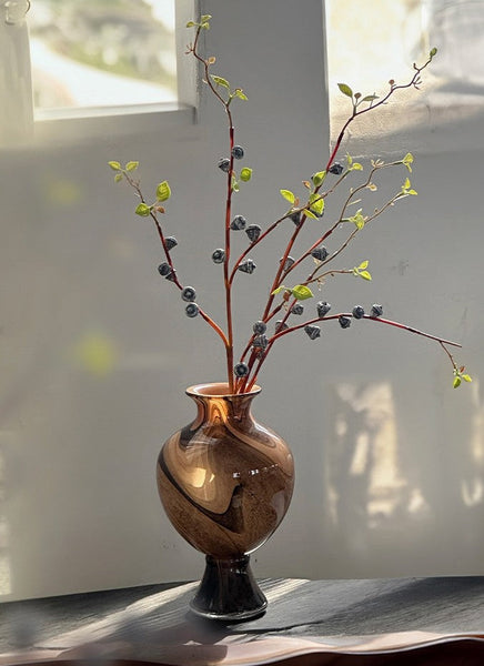 Vintage Glass Flower Vases, Water Holding Flower Vases, Handmade Glass Bud Vases, Flower Vases on Table-Grace Painting Crafts