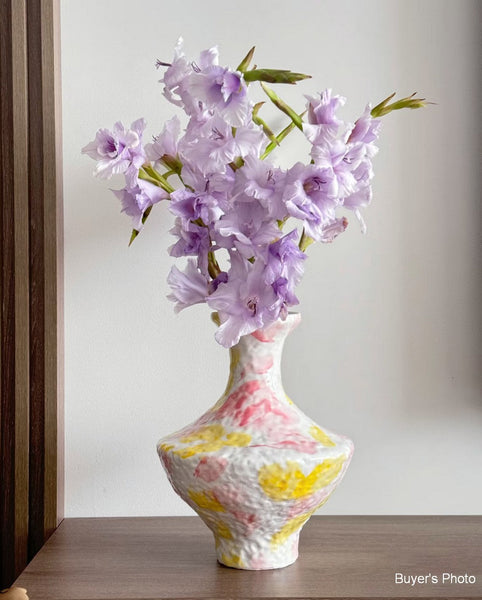 Handmade Water Holding Flower Vases, Modern Bouquet Flower Vases, Centerpiece on Dining Table, Large Flower Vase on Table, Pottery Flower Vases-Grace Painting Crafts
