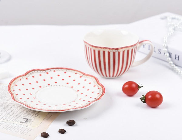 Unique Porcelain Cup and Saucer, Afternoon British Tea Cups, Creative Porcelain Tea Cup Saucer Set, Elegant Modern Ceramic Coffee Cups-Grace Painting Crafts