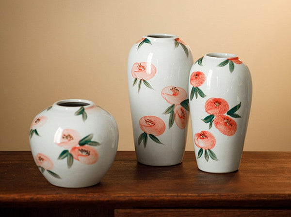Porcelain Flower Vases, Handmade Water Holding Flower Vases, Modern Flower Vase Centerpiece on Table, Ceramic Bouquet Vases-Grace Painting Crafts