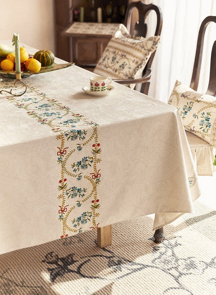 Spring Flower Table Covers for Round Table, Large Modern Rectangle Tablecloth for Dining Table, Farmhouse Table Cloth for Oval Table, Square Tablecloth for Kitchen-Grace Painting Crafts