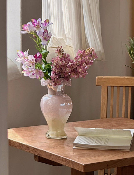 Bouquet Flower Vase, Vintage Glass Flower Vases, Creative Modern Vases for Living Room, Glass Bud Vases, Handmade Flower Vases on Table-Grace Painting Crafts