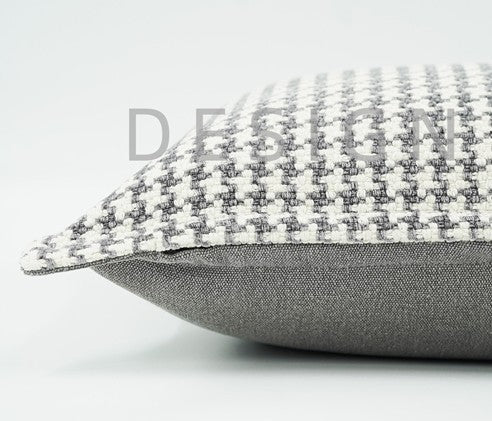 Gray Chequer Modern Sofa Pillows, Large Decorative Throw Pillows, Contemporary Square Modern Throw Pillows for Couch, Abstract Throw Pillow for Interior Design-Grace Painting Crafts