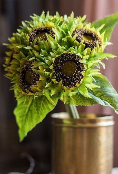 Unique Flower Arrangement for Home Decoration, A Bunch of Sunflowers, Bedroom Flower Arrangement Ideas, Beautiful Artificial Flowers for Living Room-Grace Painting Crafts