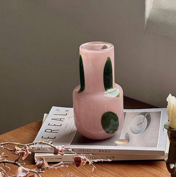 Handmade Glass Bud Vases, Flower Vases on Table, Vintage Small Glass Flower Vases, Water Holding Flower Vases-Grace Painting Crafts