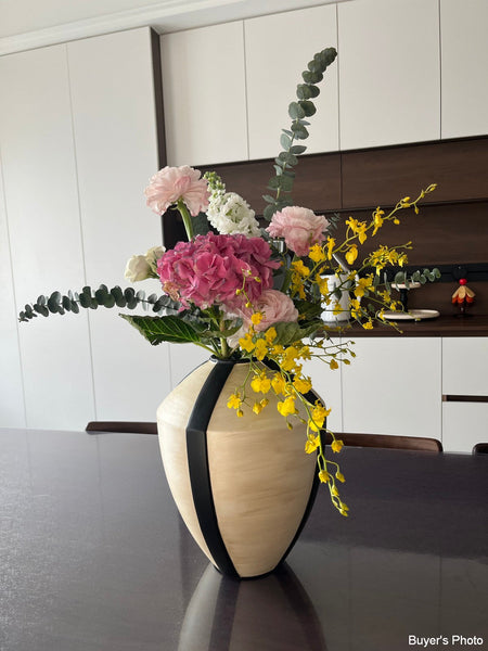 Centerpiece Ceramic Bouquet Vases, Porcelain Vases for Modern Home Decor, Large Contemporary Vases on Dining Table, Handmade Modern Flower Vase-Grace Painting Crafts