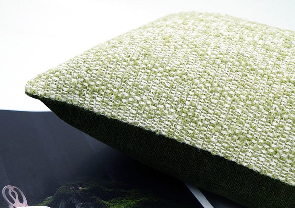 Green White Modern Sofa Pillows, Large Square Modern Throw Pillows for Couch, Simple Throw Pillow for Interior Design, Large Decorative Throw Pillows-Grace Painting Crafts