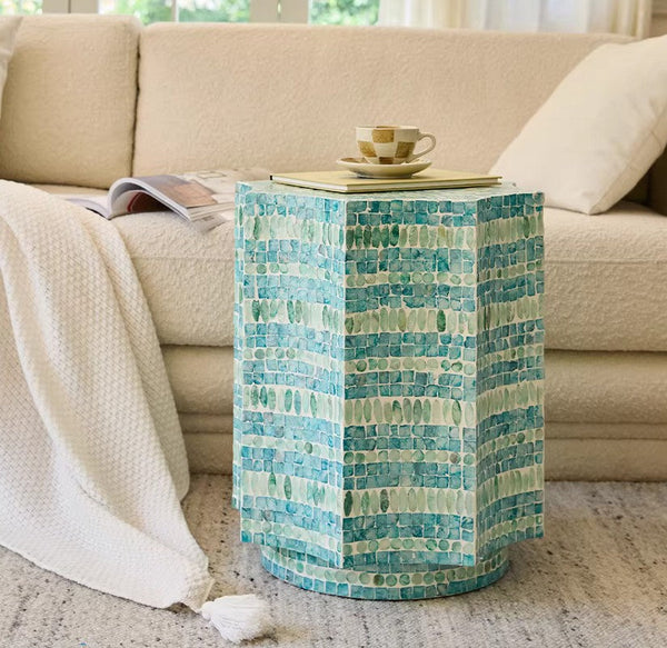Contemporary Side Table, Contemporary Bedside Table, Bedside Small Side Table, Shell Small Sofa Side Table, Modern Side Table, Small End Table, Portable Casual Side Table, Creative Coffee Table-Grace Painting Crafts