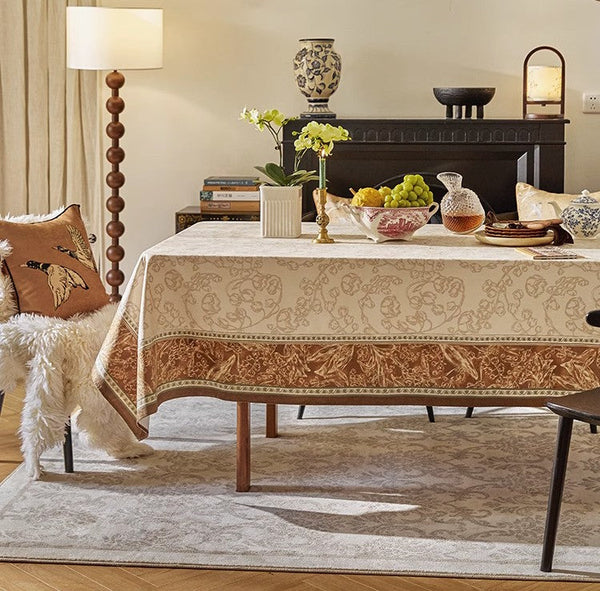 Flower Farmhouse Table Covers, Square Tablecloth for Round Table, Extra Large Modern Rectangular Tablecloth for Dining Room Table, Mid Century Tablecloth for Living Room-Grace Painting Crafts