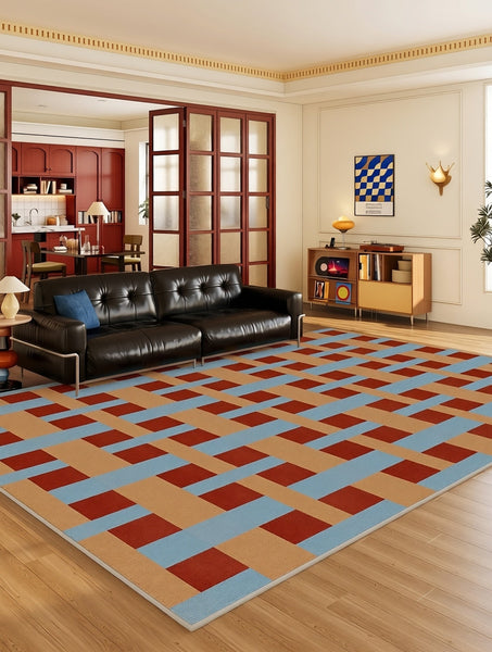 Abstract Contemporary Area Rugs for Living Room, Modern Carpets Next to Bed, Mid Century Modern Rugs, Colorful Abstract Carpets