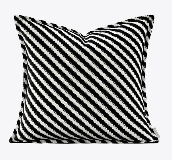 Modern Pillows for Couch, Black and White Stripe Modern Pillows, Decorative Throw Pillows for Living Room, Modern Sofa Pillows-Grace Painting Crafts